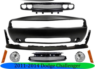 Front Bumper Cover Primed & Grille Assembly Kit For 2011-2014 Dodge Challenger