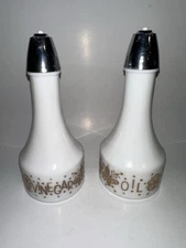 Vintage Gemco Butterfly Gold Oil and Vinegar Cruet Set Shakers - EXCELLENT