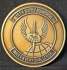 16th Supply Squadron 1st SOLRS USAF US Air Force Challenge Coin