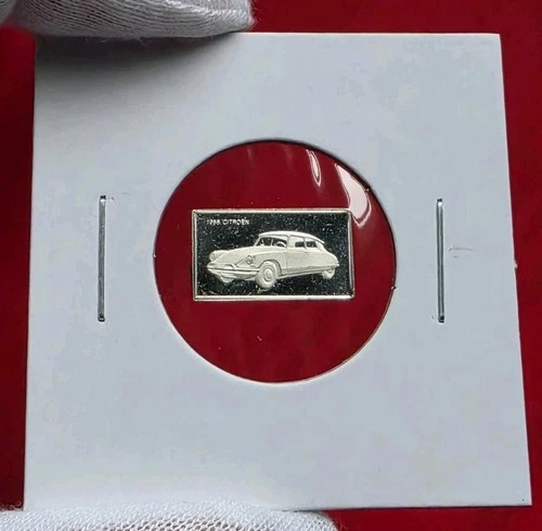 Vintage 1956 Citroen Car - 1.6 Gram .925 Sterling Silver Mini Bar Proof Ingot
