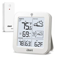 Indoor Outdoor Thermometer Wireless Weather Station, Battery Powered inside outs