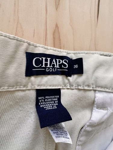 Chaps Golf Shorts Mens Sz 36 Khaki Classic 8 inch Inseam Lightweight Flat Front - Picture 3 of 10