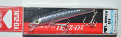 yo zuri pins minnow floating 2.75'' 1/8oz f1162-bl silver black trout lure