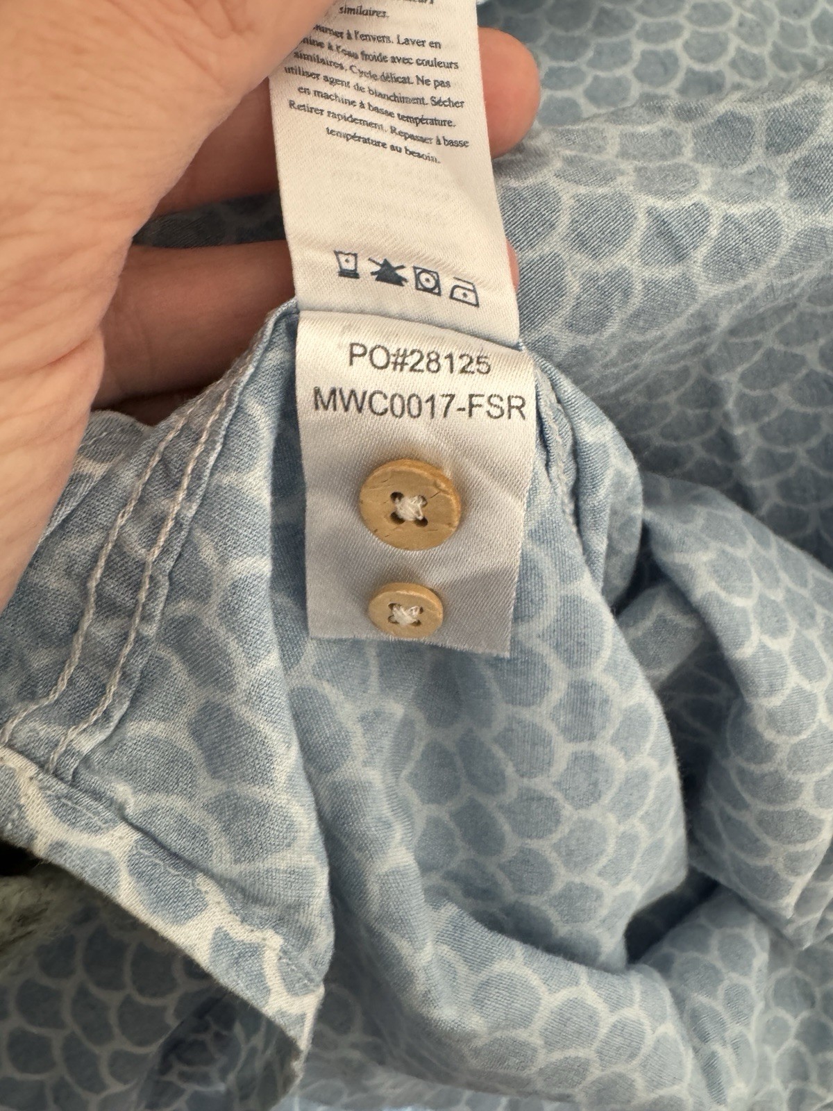 Faherty Mens Medium Button Down Fish Scale Short … - image 14