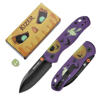 Kizer Drop Bear Halloween The Witch Taschenmesser Elmax G10 Lila GID Ki3619HW2