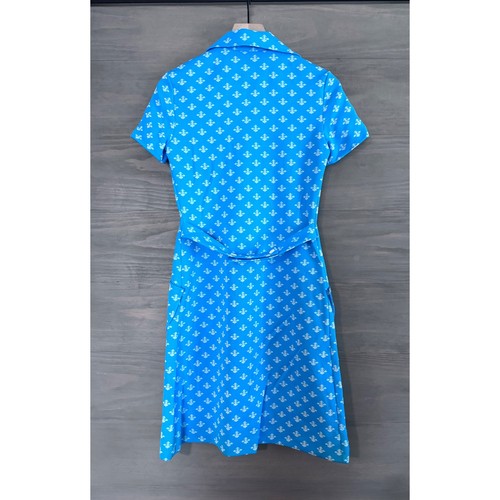 Abito vintage Lacoste di David Crystal blu vanga anni 70 tennis midi preppy sportivo - Foto 3 di 5