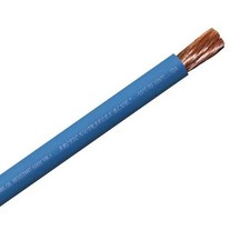 20' 4 AWG GAUGE WELDING CABLE BLUE COPPER BATTERY LEADS MADE IN USA
