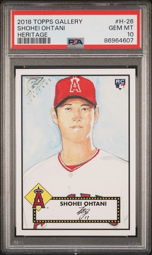 2018 TOPPS GALLERY #H-26 SHOHEI OHTANI ROOKIE RC HERITAGE PSA 10