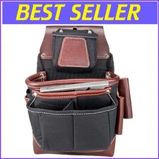 Durable Leather Fastener Bag with 10 Pockets - Ideal for Construction Work