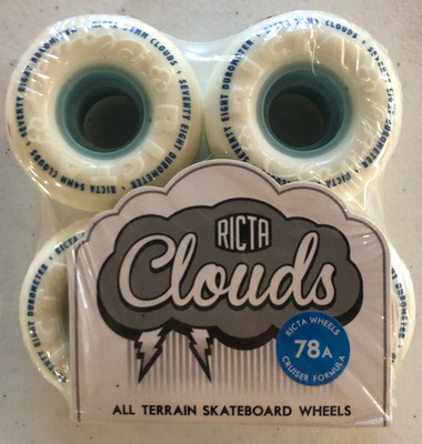 Ricta Clouds 54MM 78A White / Blue Skateboard Wheels NWT NIB All Terrain / Soft