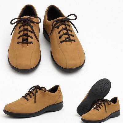Munro American Women's Comfort Oxford Shoes Tan Nubuck Lace Up SZ 7 SS Narrow