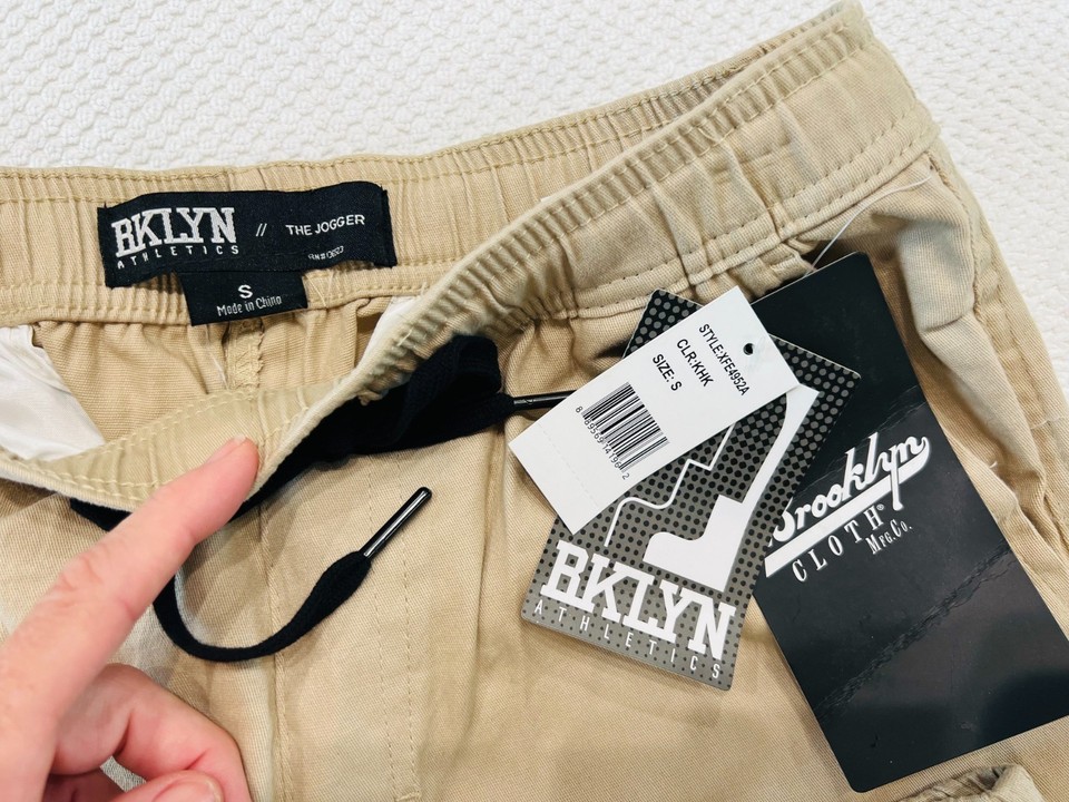 Brooklyn Cloth The Jogger Pants Elastic Waist Drawstring Khaki Men's ...