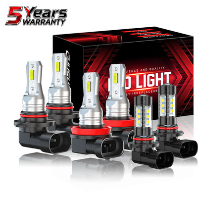 Fit Subaru Impreza 2008 2009 2010 2011 6X LED Headlight Hi/Lo + Fog Light Bulbs
