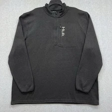 Huk Fishing Sweater Men's 3XL Gray 1/4 Zip Stretch Performance Pullover Outdoor