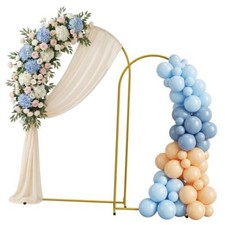 Metal Arch Backdrop Stand 2 Set 7.2FT/6FT , Gold Wedding Arch Frame, 7.2FT 6FT