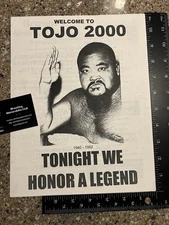 Tojo Yamamoto Tribute wrestling program vintage Kentucky Memphis USWA CWA