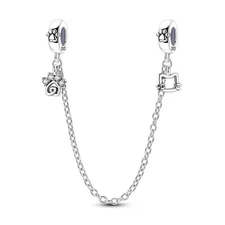 MULA 925 Stering Silver DIY Charm CZ Cat Claw Safety Chain for Women Bracelet