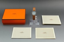 Full Set [MINT] Vintage HERMES Clipper CL4.210 Qz White Dial 24mm Women Watch
