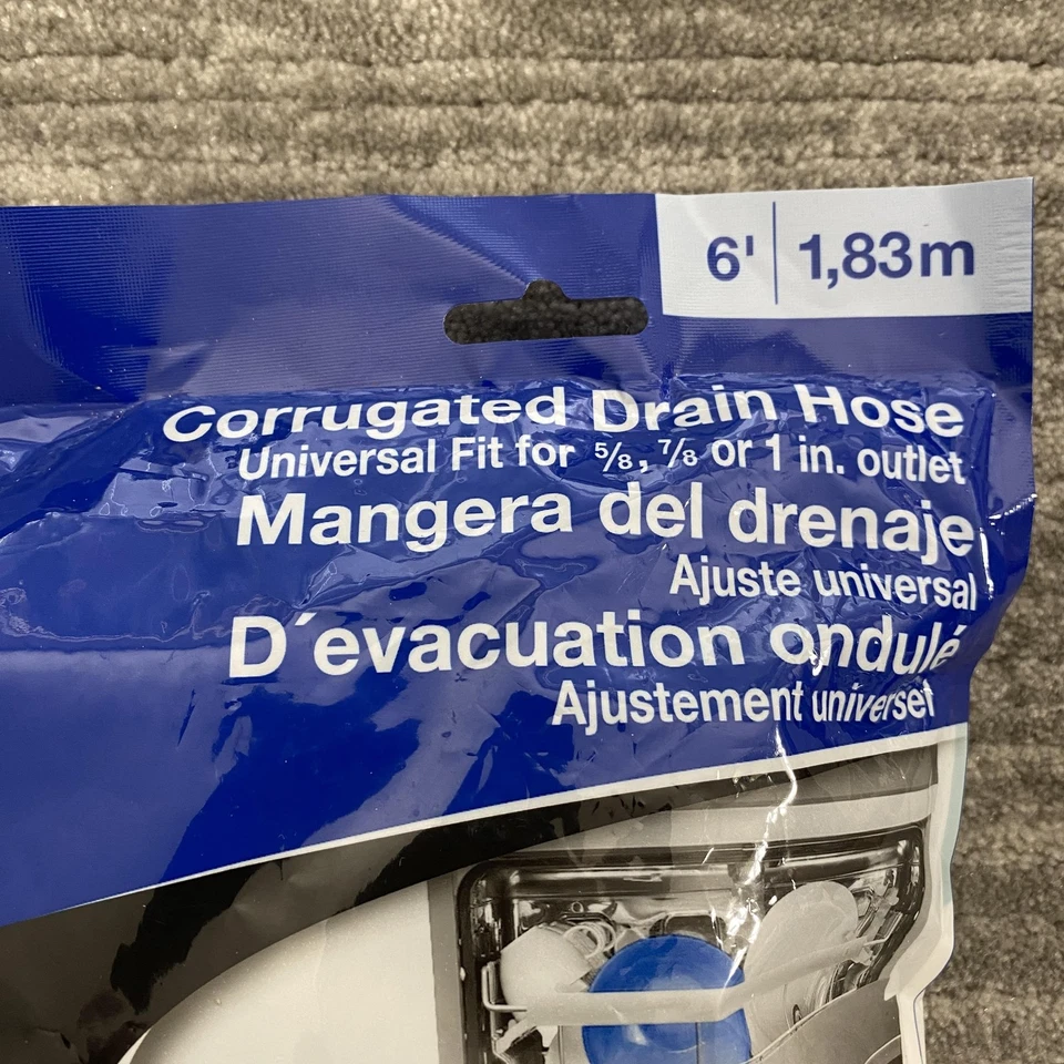 Mangueira de drenagem ondulada para máquina de lavar louça Eastman 6 pés ajuste universal 5/8 3/4 1 pol folga de ar - Imagem 2 de 4
