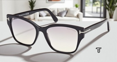 Tom Ford Elsa FT1108 01C Shiny Black Smoke Mirror 55 mm Women's Sunglasses