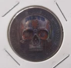 New York Mets Skull Design In BLUE  on Kennedy Half Dollar