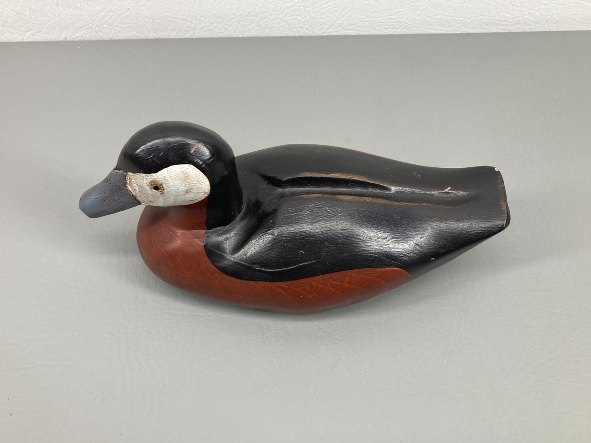 Vintage G Lowenthal Ruddy Duck Drake Carved Wooden Decoy Early