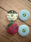 4 Vintage 1980's SWATCH Watch Pins Buttons 1 3/8”