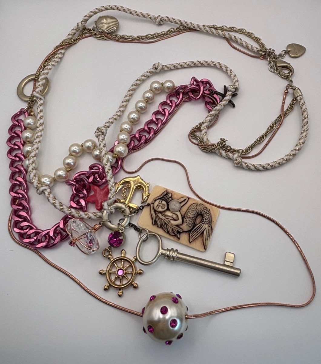 Collana Betsey Johnson Con Ciondolo Scimmia In Cristallo Blu E Catena Oro - Regalo Con Sacchetto