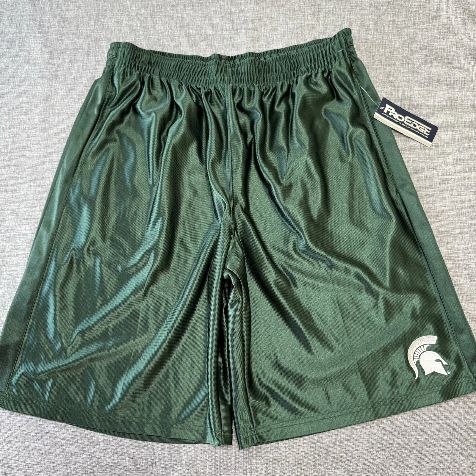 Men’s Basketball Shorts XL Dazzle Shiny Silky Green Michigan State Spartans NWT