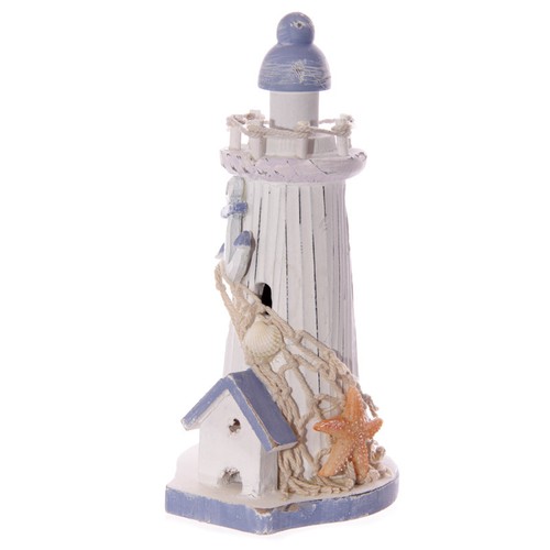 Wooden Lighthouse Seaside Decoration Ornament Figure Bathroom Decor Nautical