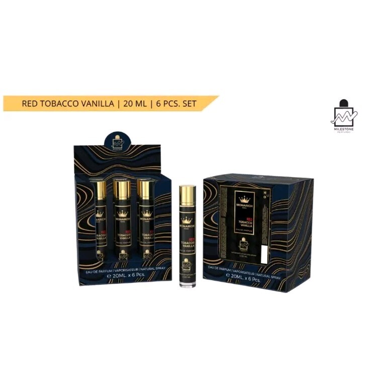 milestone monarch red tobacco vanilla 6 MILESTONE MONARCH RED TOBACCO VANILLA 20MLS EDP GIFT SET BOXED FREE P&P  UNISEX