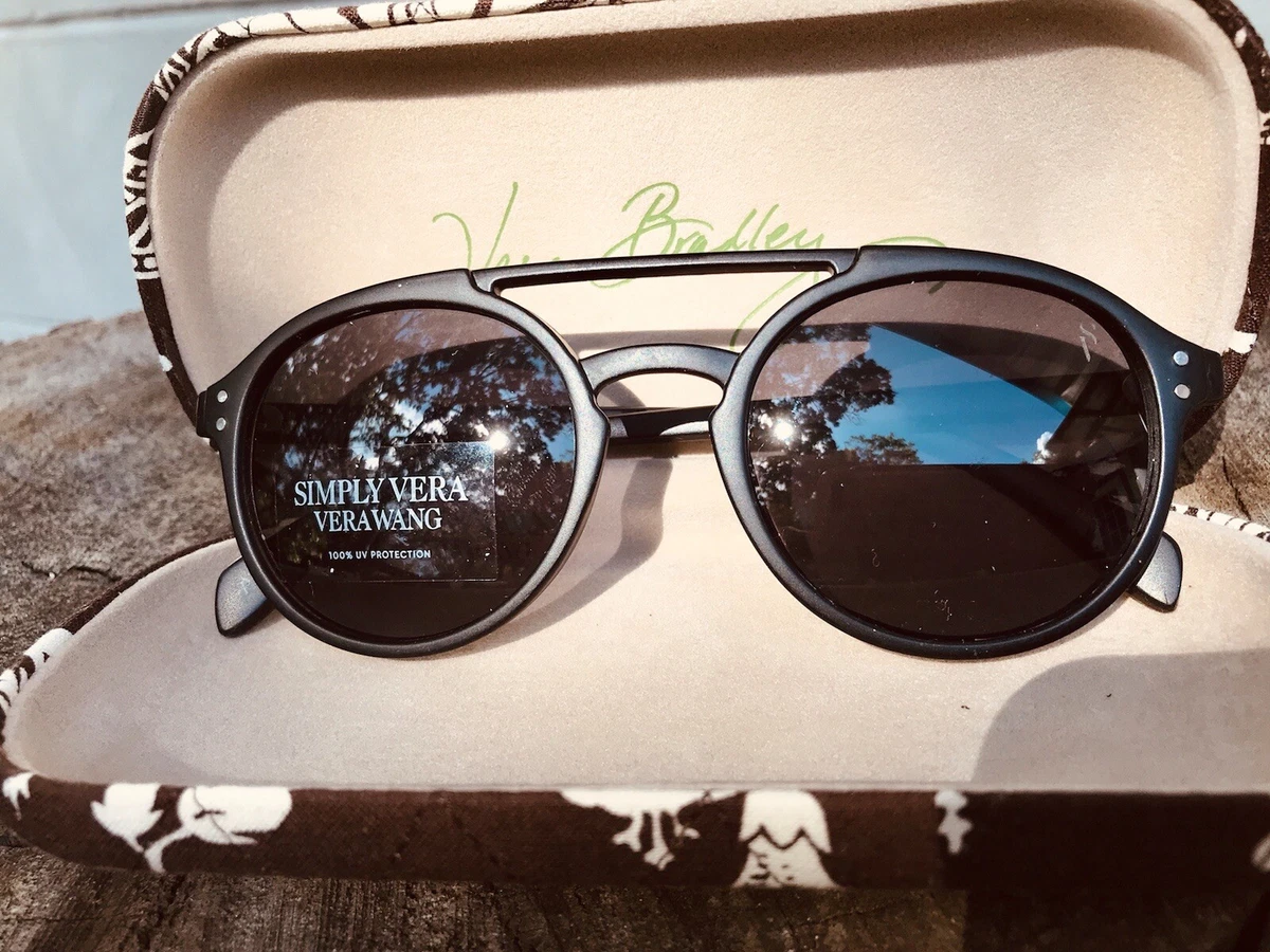 Simply Vera Wang Round Aviators w Vera Bradley Imperial Toile Retired case RARE