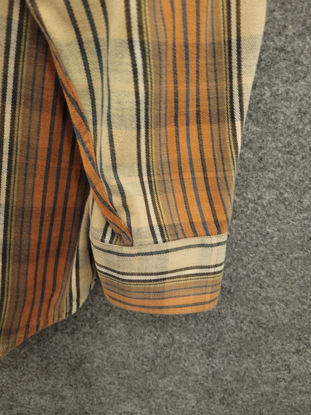 FILA Camicia Adirondack by Savile Rowe da uomo grande con bottoni manica lunga a quadretti arancione