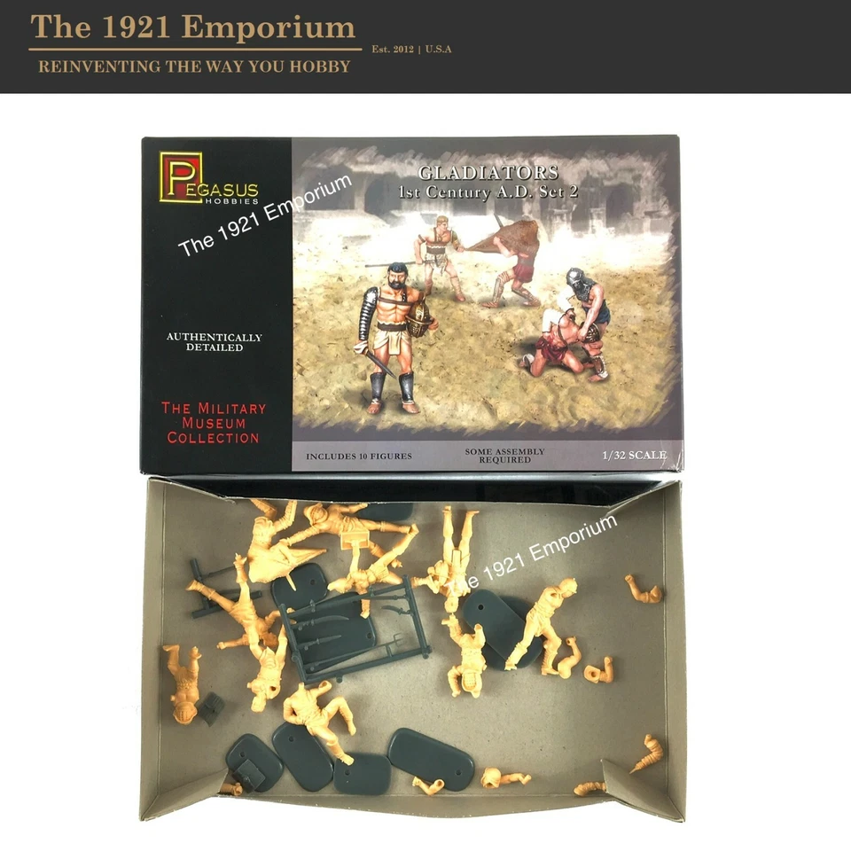 1:32 Pegasus Hobbies Roman Gladiator Figures Model Kit - Image 2 of 2