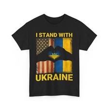 I Stand With Ukraine Shirt, Ukrainian Flag USA Flag Women Men t-shirt