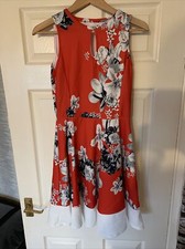 Red  Floral Bow Dress