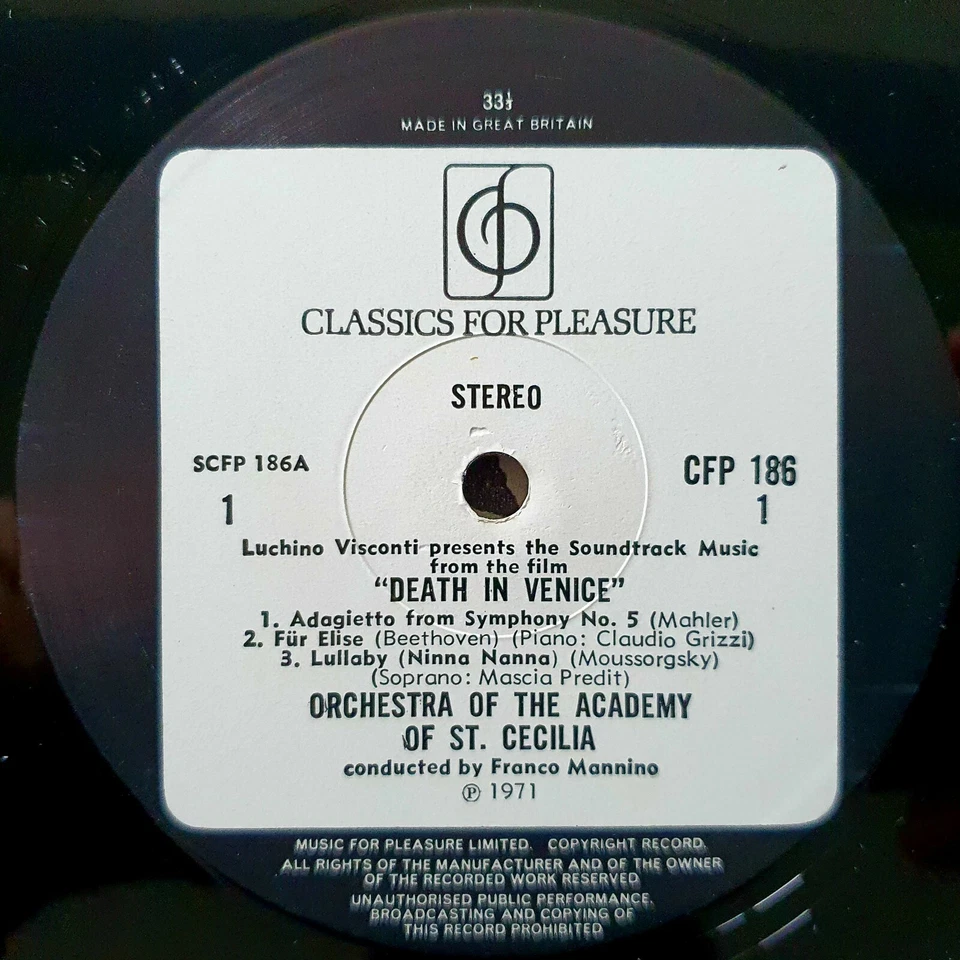 Luchino Visconti - Death In Venice - Original 1971 Ex Co Soundtrack LP - Image 3 of 4