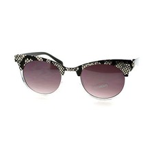 Womens Animal Print Metal Top Sunglasses Round Cateye Fashion
