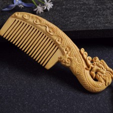 150*50*13mm Tamron Dragon Pattern Hand Carving Boxwood Crafts Gift Comb