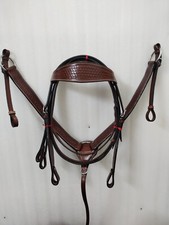 Best Premium Leather Headstall  Breast Plate Collar Set All Sizes .