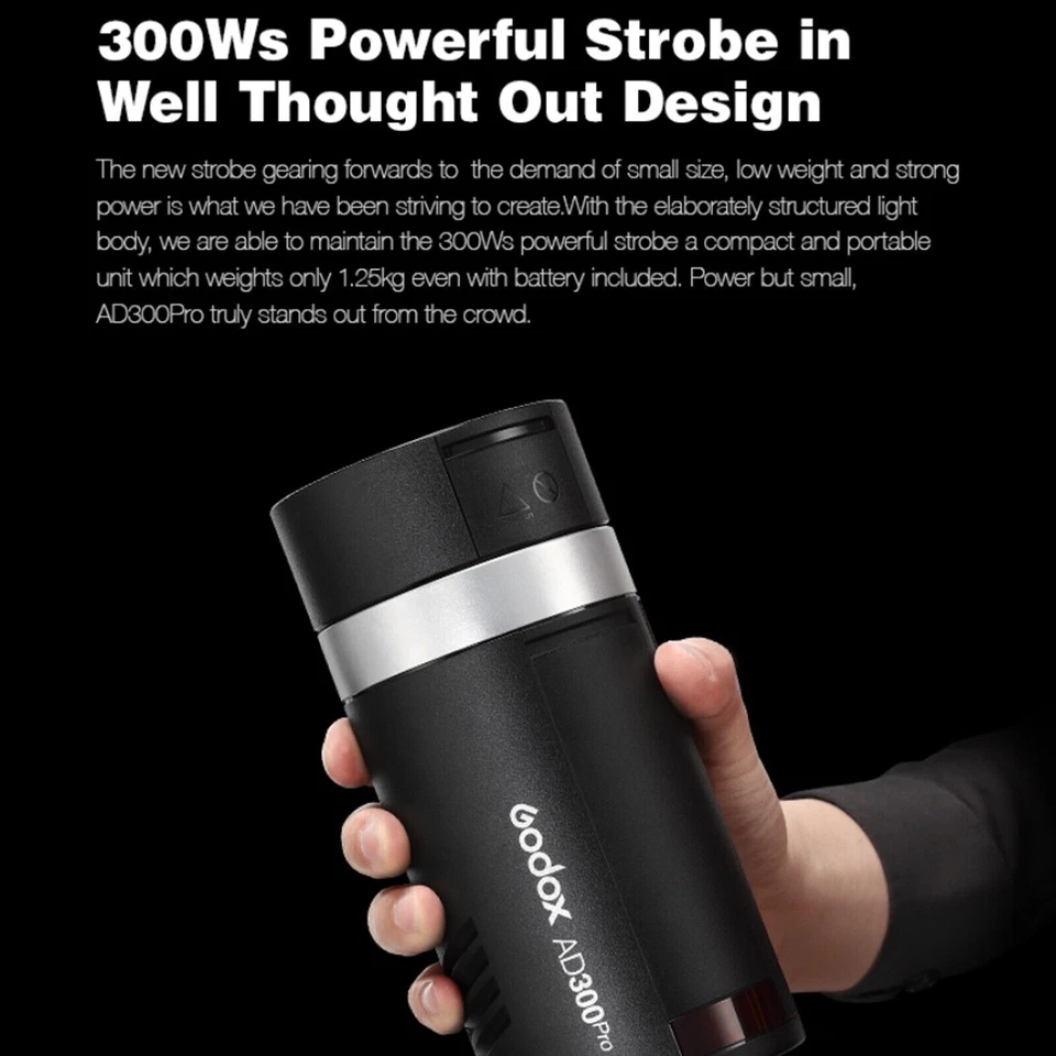 GODOX AD300 Pro 300W TTL Outdoor Flash with X2T-S Flash Trigger 2.4G 1/8000s HSS - Image 3 of 4