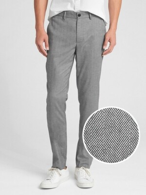 Gap Men's Brushed Grey Twill Pants in Skinny Fit with GapFlex 36W32L NWT RRP$120