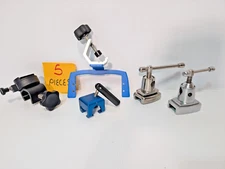 Lot of 5: Assorted Surgical Operating Room Rail Table Slide Clamp Mount Modules