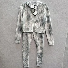 Rue21 Women Activewear Pants Medium Gray Tracksuit Full Zip Hoodie Leggings NWT