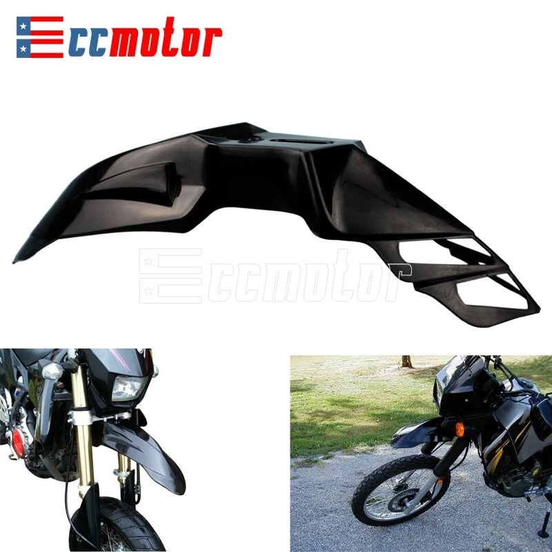 Guardabarros delantero negro universal moto moto para Yamaha Kawasaki Foto 2 de 4
