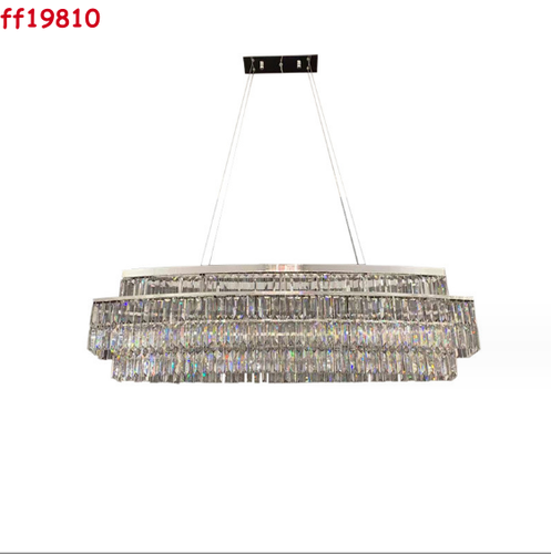 Luxury Rectangular K9 Crystal Chandelier Ceiling Light Led Pendant Living Room - Picture 3 of 6