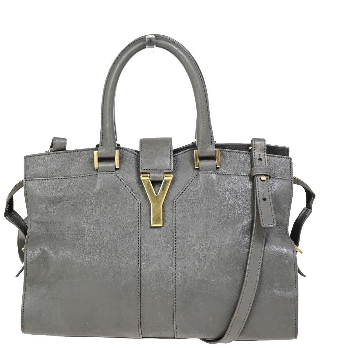 YVES SAINT LAURENT YSL 2Way Cabas Chyc Hand Shoulder Bag Leather 