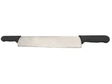 15" Double Handled Cheese & Soap Knife - Black Handles - Cozzini Cutlery Imports