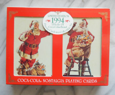Coca Cola Nostalgie Playing Cards 1994 2 Spielkartendecks Weihnachtsmann