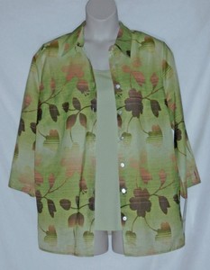 ALFRED DUNNER â TWIN SET - BLOUSE & TANK TOP â GREEN - LEAF â SIZE 16 W âNWT $54 29408613643 | eBay